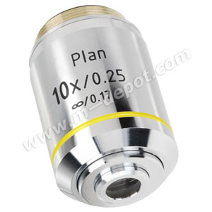 Objective Lens, Infinity Plan Achromat 10x, N.A. 0.25, W.D. 10mm - RMS Standard, F=180