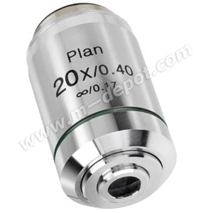 Objective Lens, Infinity Plan Achromat 20xR, N.A. 0.50, W.D. 1.56mm - RMS Standard, F=180