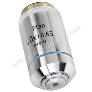 Objective Lens, Infinity Plan Achromat 40xR, N.A. 0.65, W.D. 0.36mm - RMS Standard, F=180